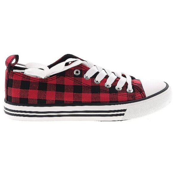 Outwoods red black gingham buffalo plaid  check Logan-6 sneaker Size 7 NWT - Picture 3 of 4